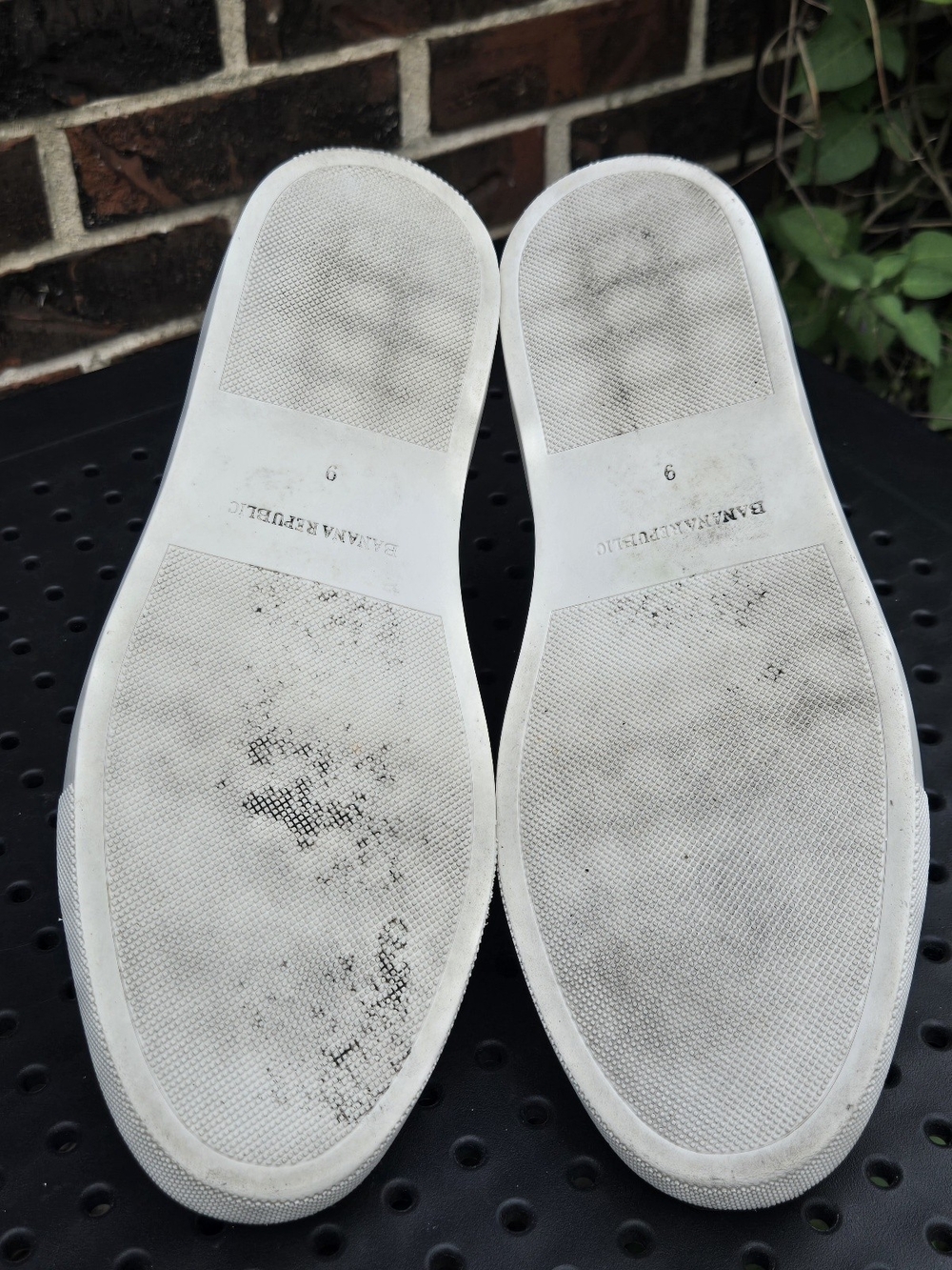 Banana Republic White Vegan Leather Low-Top Court Sneakers Men's 9 - Picture 6 of 8